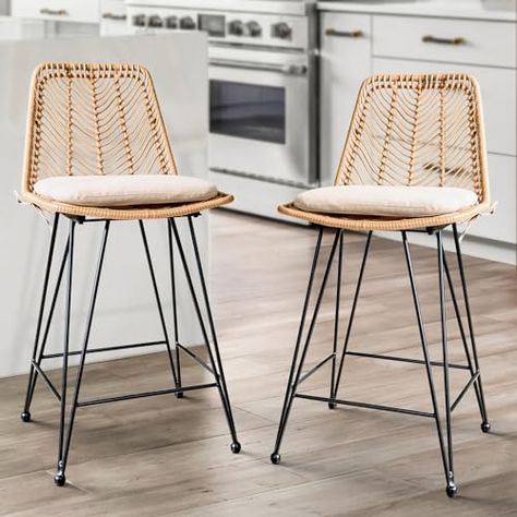 Outdoor Counter Stools, Wicker Bar Stools, Outdoor Counter, Counter Stools With Backs, Rattan Counter Stools, Rattan Bar, Rattan Bar Stools, Power Coating, Stools For Kitchen Island