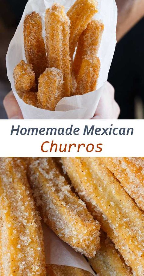 Adult Popsicles, Mexican Churros, Easy Churros Recipe, Mexican Sweets, Homemade Churros, Authentic Mexican Recipes, Churros Recipe, Homemade Mexican, Mexican Dessert Recipes