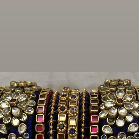 Silk Thread Bangles Design Latest Bridal, Aari Work Bangles, Silk Thread Bangles Design Kundan, Kundan Bangles Design, Silk Thread Earrings Designs, Bangle Making, Hairstyle Indian, Bangle Ceremony, Silk Thread Bangles Design