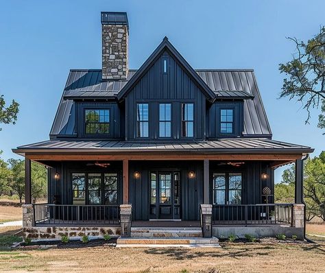 Gorgeous Contemporary Barndominium W/ Wraparound Patio (HQ Plans & 3D Concepts) Pole Barn House Kits, Rancher Homes, Barndominium Kits, Barn House Kits, Metal Building Home, Barndominium Plans, Modern Prefab Homes, Shop Garage, Bedroom Barndominium