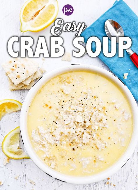 This Crab Soup only requires five ingredients and it is done in less than 30 minutes! A hearty soup that will fill you and warm you up. Simplicity wins! #soup #crabsoup #crabmeat Pepper Crab Soup, Easy She Crab Soup, Pepper Jack Crab Soup Recipe, Cream Of Crab Soup Recipe Easy, Pepper Jack Crab Soup, She Crab Soup Recipe South Carolina, Crab Soup Recipes Easy, She Crab Bisque Recipe, Easy Crab Soup