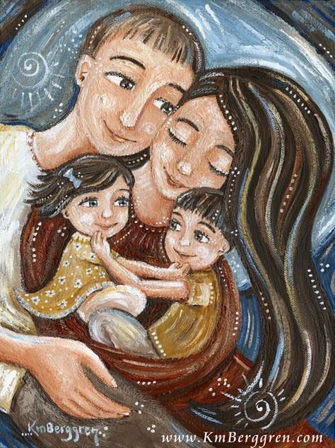 Mother And Child Art, Mother And Child Painting, Family Portrait Painting, Pregnancy Art, Mother Art, Child Art, Baby Painting, Mom Art, Pregnant Mom