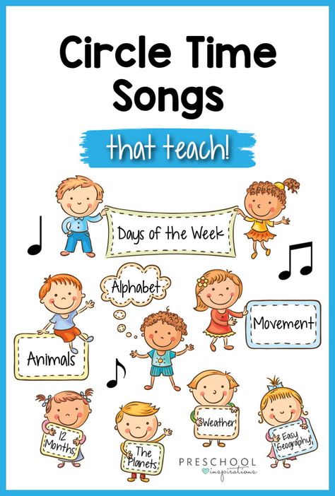 Circle Time Songs For Preschool, Preschool Songs For Circle Time, Songs For Circle Time, Circle Time Preschool, Songs For Preschool, Preschool Circle Time Activities, Circle Time Songs, Kindergarten Songs, Classroom Songs