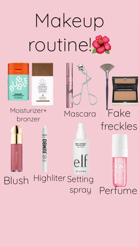 Makeup routine #beauty #makeup #makeupinspo #makeupinspo Makeup Ideas 11-12, Light Makeup Routine For School, Middle School Makeup Routine, Makeup Routine For 12 Yo, Makeup For 7th Graders Middle School, No Makeup Makeup Routine, Cheap Makeup Routine, Skin Care Routine For 12 Year, Make Up Products For Teens