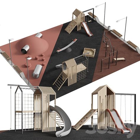 Modern Playground, Resort Design Plan, Playgrounds Architecture, Children Playground, Kindergarten Interior, Kids Play Spaces, Lake Furniture, Public Space Design, House Backyard