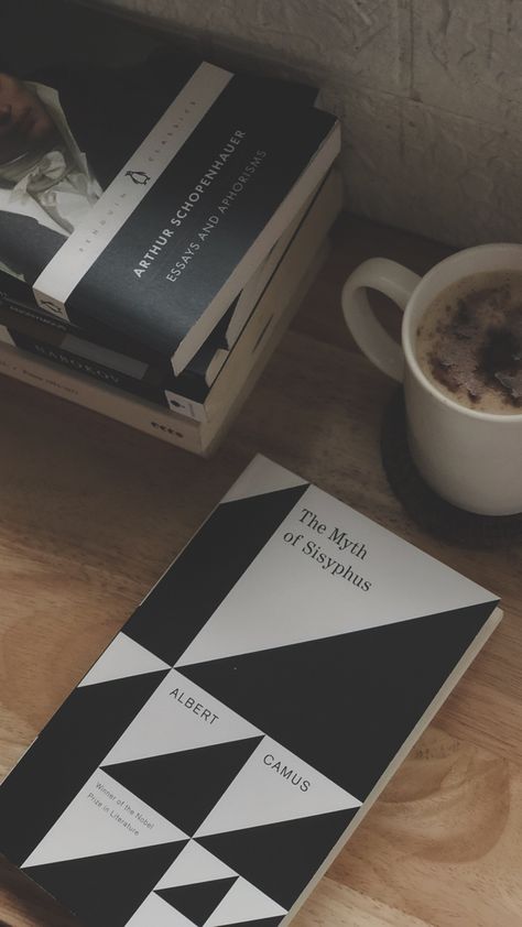 Albert Camus Books Aesthetic, Albert Camus The Myth Of Sisyphus, Albert Camus Coffee, Nobel Prize Aesthetic, Philosophy Books Aesthetic, Absurdism Aesthetic, Philosophy Student Aesthetic, Albert Camus Aesthetic, Camus Aesthetic