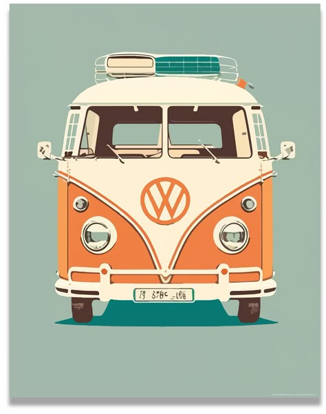 PRICES MAY VARY. Details - This vintage Volkswagen poster measures (11x14 Inches), and does not include a frame. Printed onto 210gsm semi-gloss paper, with high-quality colors that last. Beach House Poster - Transform your beach house into a stylish and fun retreat with our collection of vintage Volkswagen bus wall art! Our posters are perfect for adding a touch of nostalgia and personality to any room. Volkswagen Beetle - Bring the tropical vibe to your space with our Volkswagen Beetle beach pi Colorful Vintage Posters, Cute Retro Posters, Fun Posters Wall Art, Retro Beach Poster, Vw Bus Illustration, Vintage Beach Art, Wolksvagen Bus, Vw Van Painting, Volkswagen Bus Drawing