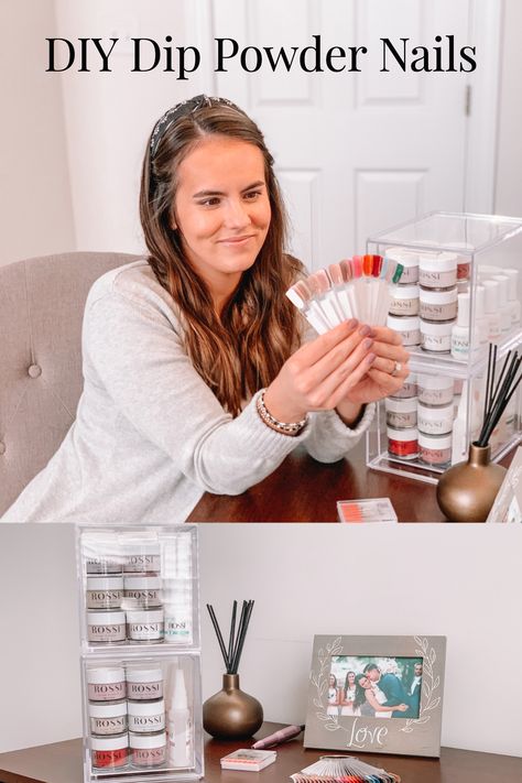 Nail Dip Storage Ideas, Dip Powder Organization Ideas, Nail Dip Powder Storage Ideas, Dip Powder Organization, Dip Powder Storage Ideas, Dip Powder Nails Tips, Powder Nails With Tips, Dip Powder Storage, Dip Powder Nails With Tips