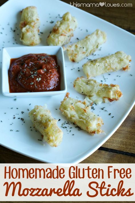 Homemade Gluten Free Mozzarella Sticks Gluten Free Mozzarella Sticks, Vegetarian Dip, Mozzarella Sticks Recipe, Cheese Stick, Mozzarella Cheese Sticks, Gluten Free Appetizers, Mozzarella Sticks, Homemade Gluten Free, Cheese Sticks