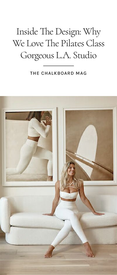 NATASHA OAKLEY AND Jacqui Kingswell are the co-founders of The Pilates Class, a wellness concept with a new studio here in West Hollywood. What first caught our attention about TPC Studio was the stunning, minimal design. A stunning spiral staircase hangs in a photo framed above the front desk and other architectural photography framed throughout the space make the tiny studio feel as though its packed with these timely features in real life. A great design hack for studios and offices at home! Tiny Pilates Studio, The Pilates Class Jacqui Kingswell, Boho Pilates Studio, Pilates Headshots, Pilates Studio Decor, Barre Studio Design, Jacqui Kingswell, At Home Pilates Studio, Fitness Studio Design Ideas