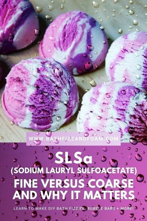 SLSa is what gives our bath fizzies, bubble bars and bubble scoops foaming action! Learn to pick the right granule size when it comes to SLSa! Fine vs. Coarse and why it matters... This subject comes up often in our FB group, so I figured I’d explain the difference a bit and what I use in my formulas. Click on to the blog! Happy Bath Bomb and Bubble Bar Making! Bubble Scoop Recipe, Bath Bomb Recipe Easy, Bubble Bar Recipe, Solid Bubble Bath, Bubble Bath Bomb, Bubble Bar, Bath Fizz, Bubbly Bar, Essential Oils For Kids