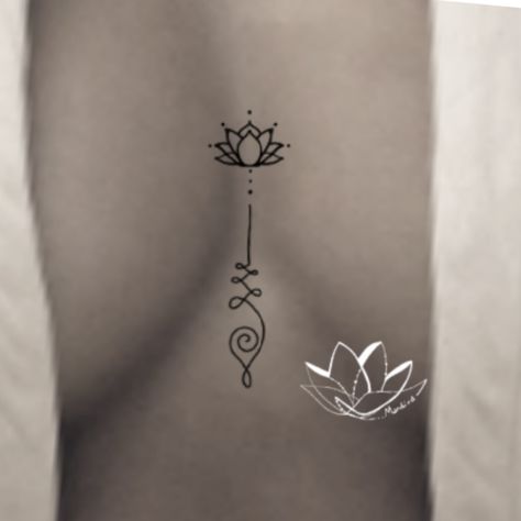 Enlightment Tattoos, In Between Chest Tattoo Female Small, Hindu Mythology Tattoo, Tattoos That Represent Strength, Unalome And Lotus, Tattoo In Between Chest Woman, Lotus Sternum Tattoo, Unalome Tattoo Ideas, Third Eye Tattoos