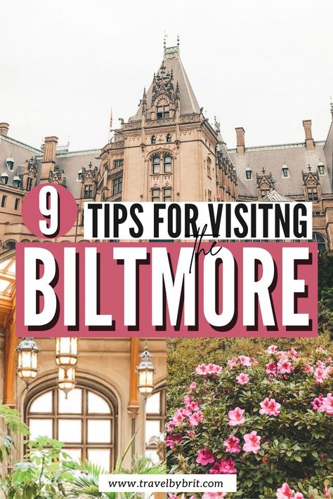 9 Helpful Tips for Visiting the Biltmore Estate in Asheville, NC | Travel by Brit Biltmore Mansion Asheville North Carolina, What To Wear In Asheville Nc, What To Wear To The Biltmore Estate, Asheville Nc Aesthetic, Biltmore Estate Outfit, Asheville Things To Do, Ashville North Carolina, Asheville Restaurants, The Biltmore Estate