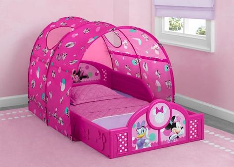 "Purchase the Delta Children Disney® Minnie Mouse Sleep & Play Toddler Bed with Canopy at Michaels. com. This Disney Minnie Mouse plastic sleep and play toddler bed with canopy by Delta Children is an enchanting option for your little Mouseketeer's sleep space. This%20Disney%20Minnie%20Mouse%20plastic%20sleep%20and%20play%20toddler%20bed%20with%20canopy%20by%20Delta%20Children%20is%20an%20enchanting%20option%20for%20your%20little%20Mouseketeer%27s%20sleep%20space.%20Designed%20with%20a%20touch%2 Minnie Mouse Toddler Bedding, Toddler Canopy Bed, Pink Kids Bedrooms, Minnie Mouse Bedding, Bed With Canopy, Kids Toddler Bed, Boys Bedding Sets, Toddler Comforter, Big Kid Bed