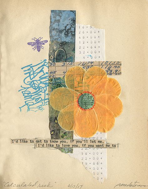 Pamela Towns, Calculated Risk, Collage Journal, Simple Collage, Collage Book, Collage Scrapbook, Collage Art Projects, Paper Collage Art, Collage Vintage