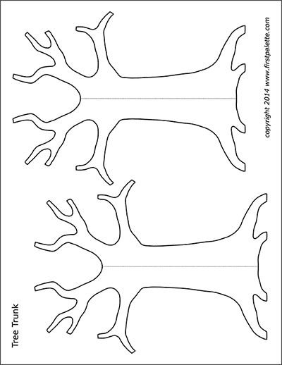 Fall Tree Cut Out Template, Shape Tree Craft, Free Fall Tree Template, Bare Tree Template, How To Make A Tree Out Of Cardboard, Printable Tree Template Free, Free Tree Template Printable, Family Tree For Kids Projects, Tree Cutout Template