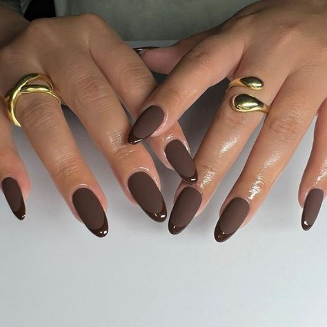 Emerald Nails, Brown Nail, Brown Nails Design, Milky Nails, Dark Nails, Nagel Inspo, Cat Kuku, Brown Nails, Minimalist Nails