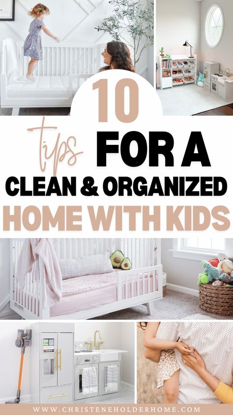 Struggling to keep your home clean and organized with kids around? Check out these 10 practical tips to maintain a tidy and clutter-free home, even with little ones! Pin now for a stress-free home! Home Organization With Kids, Organizing Toddler Room, Dresser Top Organization, Clean And Organized Home, Organizing Small Home, Small House Organization, Kids Bedroom Organization, Minimalist Kids Room, Organizing For A Move