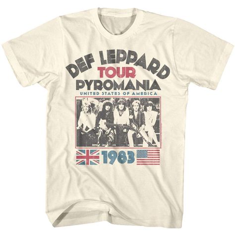 Def Leppard Pyromania, Neo Grunge, Tokyo Street Fashion, Le Happy, Band T Shirts, Rock T Shirts, Def Leppard, Concert Tees, Tee Shirt Homme