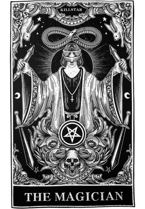 Tarot Inspiration, Tarot Card Artwork, Tarot Cards Art Illustration, Magician Tarot, Skeleton Artwork, King Of Wands, The Magician Tarot, Tarot Tattoo, Tarot Major Arcana