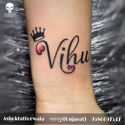 Name tattoo || Vihu name tattoo || Name Tattoo, Name Tattoos, Print Tattoos, Paw Print Tattoo, Paw Print, Tattoos, Quick Saves