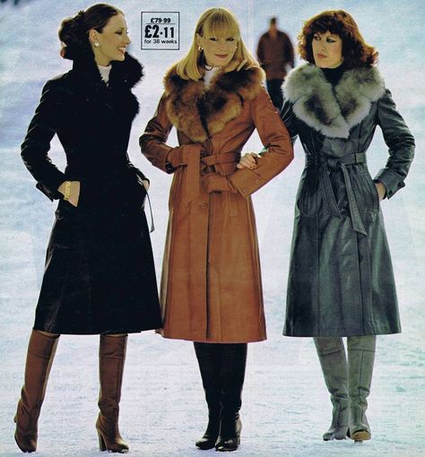 1976/77 Authentic 1970s Fashion, Winter Outfits 70s, 1970s Winter Fashion, Retro Winter Outfits, 70s Winter Fashion, Trent Coat, 1970s Coat, Soviet Fashion, 60s And 70s Fashion