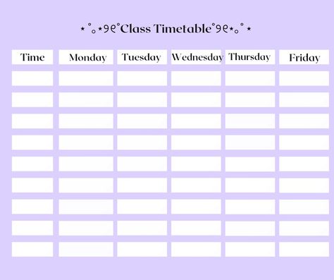 Aesthetic Timetable Printable, Productive Journal, Study Planner Ideas, Study Planner Printable Free, Class Schedule Template, Planner Weekly Layout, Student Weekly Planner, Class Timetable, Timetable Template