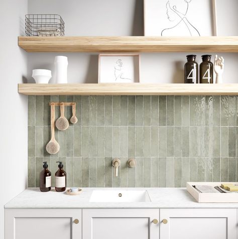 60x246mm Handmade Look Subway Tile Handmade Tile Kitchen, Porcelain Subway Tile, Neutral Backsplash Kitchen, Furniture Color Schemes, Kitchen Splashback Tiles, Cheap Tiles, Subway Tiles Bathroom, Brick Paving, Apartment Makeover