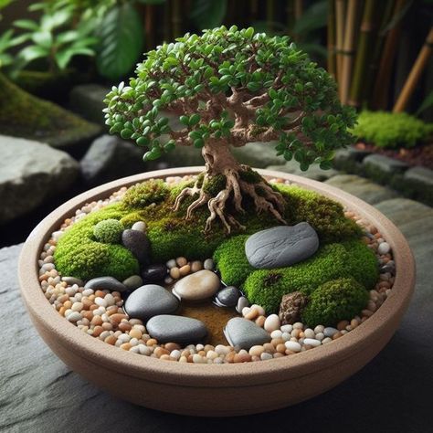 Bonsai Virral Bonsai Terrarium Ideas, Ficus Microcarpa Bonsai, Bonsai Terrarium, Bonsai Display, Dish Gardens, Bonsai Mini, Bonsai Nursery, Miniature Zen Garden, Japanese Cafe