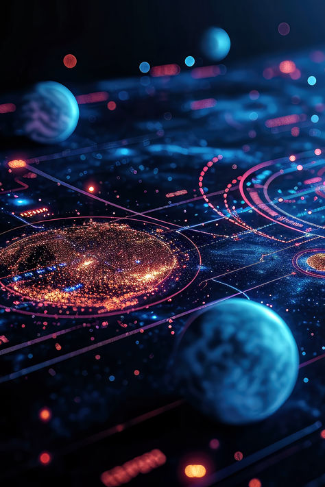 Space Map with 3D Planets #space #scifi #sciencefiction #map #spacemap #deepspace #navigation #spaceshipnavigation Space Aesthetic Planets, Space Background Landscape, Space Exploration Aesthetic, Space Travel Aesthetic, Scifi Background, Space Dnd, Scifi Aesthetic, Space Ocean, Galaxy Map