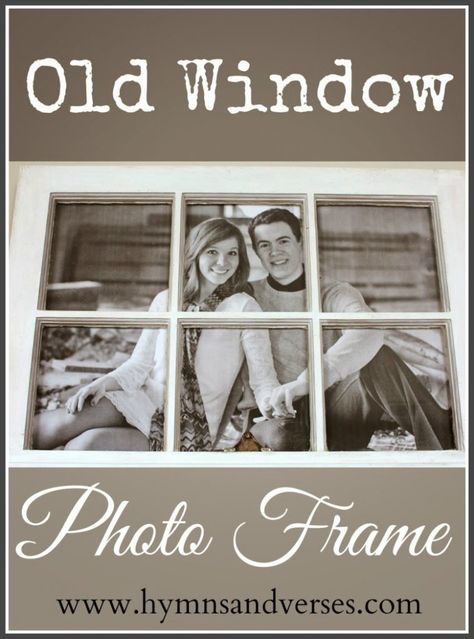 This old window picture frame is an easy DIY with a big impact! I share a step by step tutorial with photos so you can make your own window picture frame! Window Picture Frame Diy, Old Window Picture Frame, Window Photo Frame, Window Picture Frame, Door Picture Frame, Picture Frame Projects, Old Window Panes, Window Frame Picture, Old Window Projects