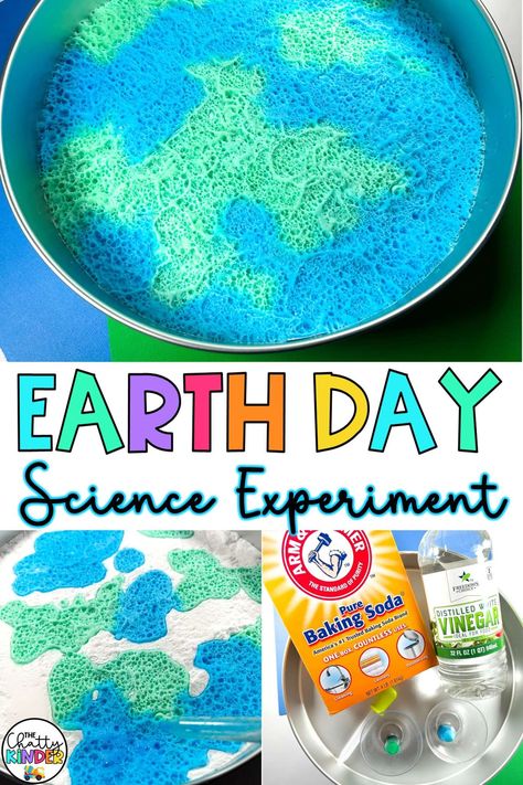 Earth Day Science Experiment - The Chatty Kinder April Crafts For Kids, Earth Day Preschool Activities, Earth Day Science, Earth Science Experiments, Planets Activities, Earth Day Activity, Earth Activities, April Activities, Earth Week