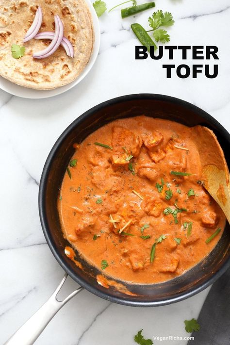 Indian Butter Tofu Paneer - Tofu Butter Masala Recipe - Vegan Richa Tofu Paneer, Butter Tofu, Butter Masala Recipe, Paneer Butter Masala, Butter Masala, Vegan Indian Recipes, Cashew Sauce, Vegan Richa, Vegan Recipes Beginner