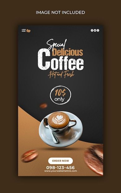 Coffee shop instagram stories social med... | Premium Psd #Freepik #psd #story #template #social-media-post #social-media-banner Coffee Shop Instagram, Social Media Banner Design, Graphic Design Tips, Coffee Design, Social Media Banner, Story Template, Media Post, Vector Photo, Good Mood