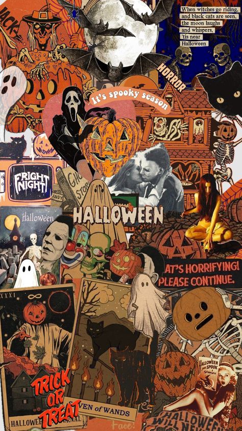 Alexa, play Monster Mash #aesthetic #wallpapercollage #collageart #wallpaper #inspo #halloween #vibes #quotes #fall #pumpkin #vintage Classic Monsters Wallpaper, November Fall Wallpaper Aesthetic, Halloween Collage Aesthetic, Horror Movie Wallpaper Aesthetic, Halloween Vintage Wallpaper, Fall Collage Wallpaper Iphone, Mash Aesthetic, Phone Wallpaper Aesthetic Vintage, Halloween Wallpaper Vintage