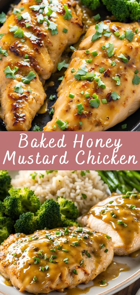 Baked Honey Mustard Chicken Recipe | Cheff Recipes Honey Mustard Chicken And Rice, Sheet Pan Honey Mustard Chicken, Honey Mustard Breaded Chicken, Gluten Free Baked Chicken Recipes, Honey And Mustard Chicken, Slow Cooker Honey Mustard Chicken, Easy Honey Mustard Chicken, Recipes Using Mustard, Saucy Chicken Recipes