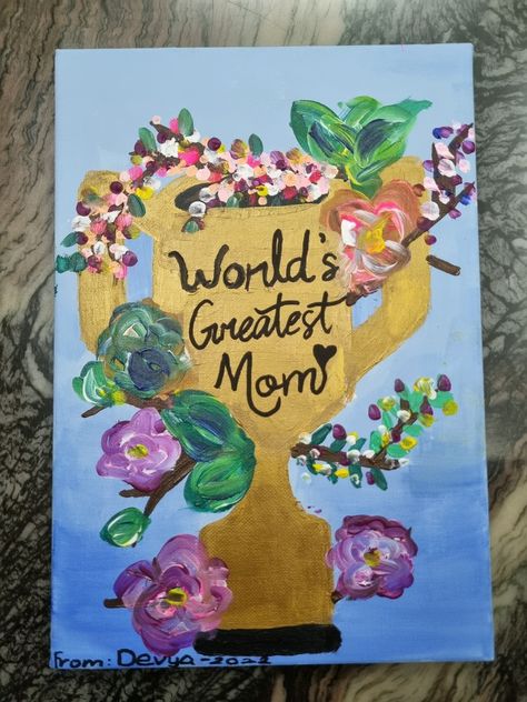 Mothers Days Painting, Mothers Day Gift Painting, Drawings For Moms Day, Mothers Day Crafts Painting, Painting Ideas For Mom Birthday From Daughter, Mothers Day Gift Ideas Painting, Teacher's Day Painting Ideas Acrylic, Things To Paint For Your Mom Gift Ideas, Painting Gifts For Mom