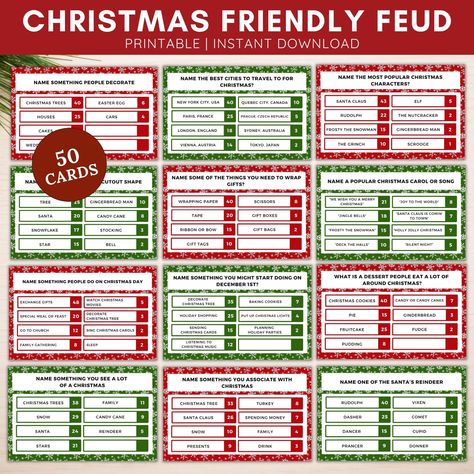 Christmas Friendly Feud game,Answer the Question game for Christmas, Christmas games for Kids, Adults, Family and friends Christmas Family Fued, Office Holiday Party Games, Christmas Friendly Feud, Office Christmas Party Games, Christmas Jeopardy, Christmas Family Feud, Family Feud Game, Office Party Games, Friendsgiving Party