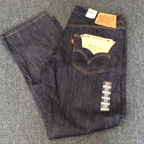 Brand New Levi’s Jeans Men , Size 36/30 ,Color Blue. 501 Levis Mens, Dark Wash Jeans Outfit, Empyre Jeans, Levis 501 Black, Room Checklist, Levis Straight Leg Jeans, Cute Outfits For School, Levi’s Jeans, Birthday Board