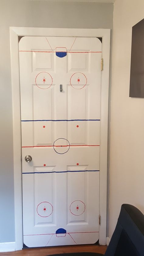 Hockey Room Ideas, Hockey Room For Boys, Hockey Bedroom For Boys, Hockey Bedroom Ideas, Hockey Bathroom, Ice Hockey Room, Hockey Themed Bedroom, Boys Hockey Bedroom, Hockey Bedroom Decor