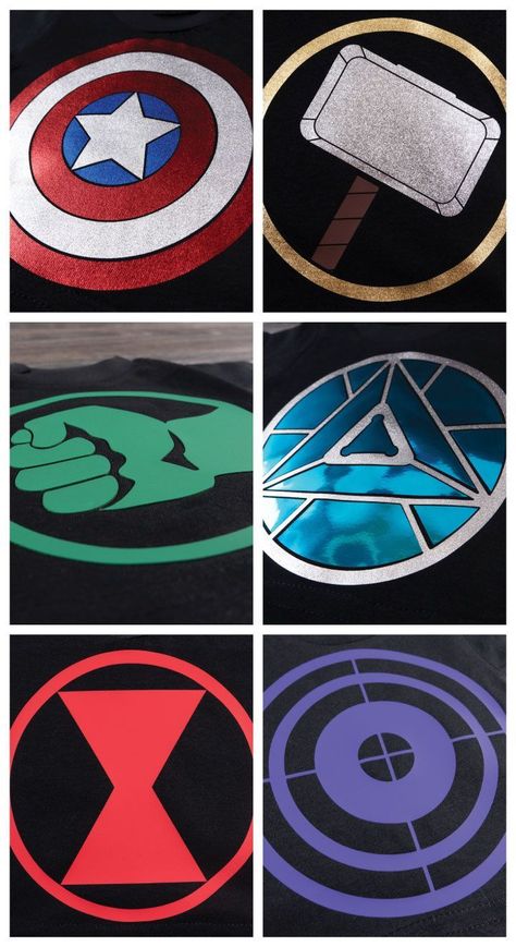 #AvengersEndgame is here- we're so excited we made fan shirts for the original six Avengers!  Want to make your own fan shirt? Click the link to request your free samples!  #htv #heattransfervinyl #avengers The Original Six Avengers, Original Six Avengers, Marvel Decor, Avengers Painting, Avengers Tattoo, Original Six, Heat Transfer Vinyl Projects, Cd Art, Marvel Wallpaper