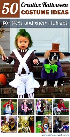 50 Creative Halloween Costume Ideas for Pets and their Humans Family Of 3 And A Dog Halloween Costumes, Dog And Human Halloween Costumes Diy, Family And Pet Halloween Costumes, Pet And Human Costumes, Dog Human Costumes, Unique Dog Halloween Costumes, Family Costumes With Baby And Dog, Pet Parade Ideas, Dog And Human Costume Ideas