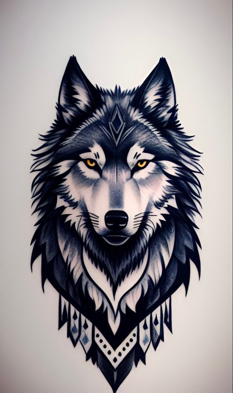 Native American Wolf Tattoo, Wolf Tattoo Forearm, The Godfather Poster, Big Cat Tattoo, Tattoo Over Scar, Heaven Tattoos, Wolf Tattoo Sleeve, Native American Wolf, Japanese Dragon Tattoo