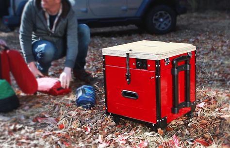 Your Whole Camp Kitchen in a Box | GearJunkie Diy Camp Kitchen Ideas, Camping Kitchen Organization, Diy Chuckbox, Chuck Box Ideas, Camping Kitchen Ideas, Camping Kitchen Box, Bus Kitchen, Camp Kitchen Organization, Portable Camp Kitchen