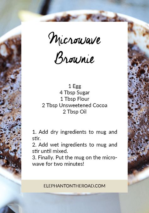 Mug Dessert Recipes, Mug Brownie Recipes, Microwave Mug Recipes, Microwave Brownie, Mug Brownie, Microwave Dessert, Microwave Cake, Brownie In A Mug, Chocolate Mug Cakes