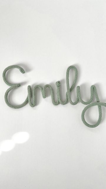 Rope Name Sign Diy, Rope Name Sign Diy Nursery Decor, Yarn Name Sign, Knitted Name Sign Diy, Knitted Name Sign, Baby Name Reveal, Name Wall Decor, Toddler Room, Diy Signs