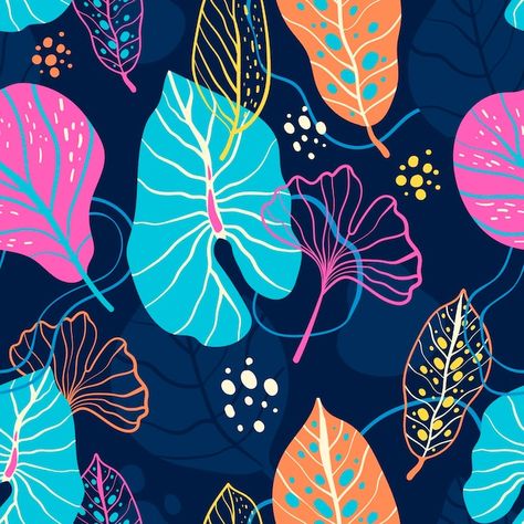 Vecteur gratuit motif de feuilles abstra... | Free Vector #Freepik #freevector #motif-tissu #motif-abstrait #motif-dessin #seamless-background Herb Branding, Pattern Sketch, Seashells Patterns, Fabric Print Design, Abstract Leaves, Print Design Art, Abstract Pattern Design, Abstract Floral Art, Watercolor Floral Pattern