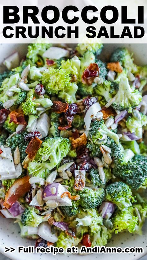 Broccoli Bacon Salad Recipe, Broccoli Salad Recipe Easy, Broccoli Crunch Salad, Salade Healthy, Best Broccoli Salad Recipe, Easy Broccoli Salad, Crunch Salad, Easy Broccoli, Raw Broccoli