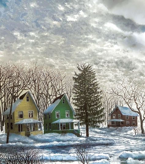 sizes: 9 x 12 Inches Snowy Scenery, Winter Sky, Winter Painting, Arte Animal, Red Barn, Paintings & Prints, Winter Landscape, Limited Edition Prints, Architecture Drawing