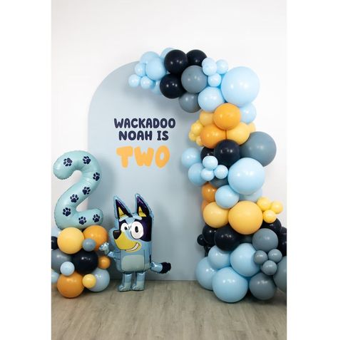 Bluey Balloon Garland, Bluey And Bingo Birthday, Bingo Birthday, Puppy Pawty, Bluey Birthday Party, 2nd Birthday Party For Boys, 2nd Birthday Boys, Bluey And Bingo, Second Birthday Ideas